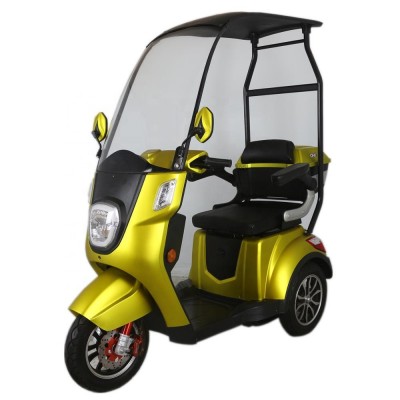 EW-44 Sport 3 Wheel Electric Recreational Handicapped Mobility Scooter with Electromagnetic Brakes 18mph Roof or Sunshade Canopy